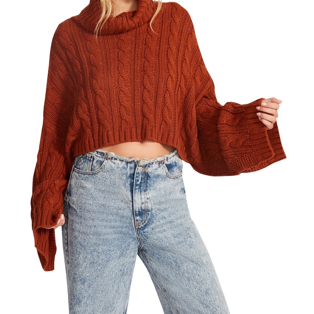 NWT Steve Madden Sloane Cropped Turtleneck Sweater
